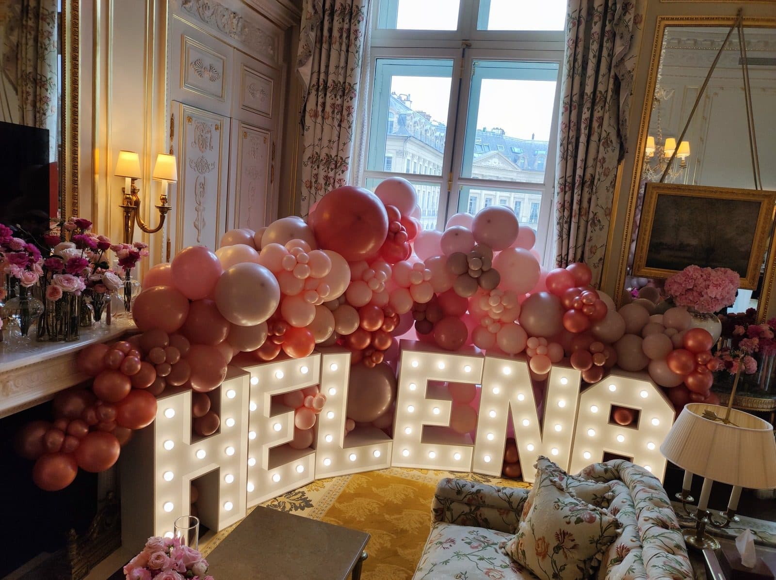 Lettres lumineuses #PSP pour événement Pilates Studio Paris